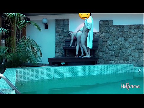 ❤️ Boss invites maid to the pool, but couldn't resist a hot ❤️ Fucking at us